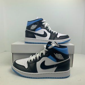Women's Nike Air Jordan 1 Retro Mid University Blue UNC White BQ6472-102